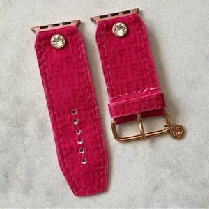 Spark*l Authentic Upcycled Fendi Apple Watch Band Sivella - Size 2, 38-41mm